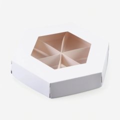 Коробка для сладостей с окном белая 20х4 см 10449077